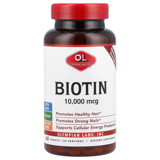 Olympian Labs Biotina 10,000 mcg tabletas veganas