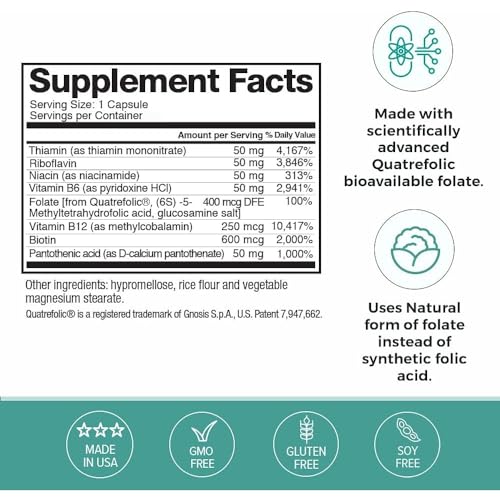 Envases de vitamina B compleja Omax3 50 mg por cápsula