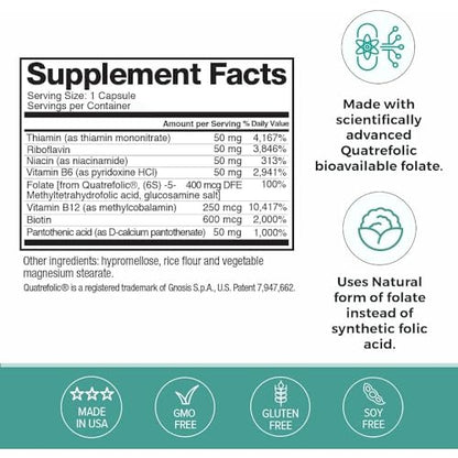Envases de vitamina B compleja Omax3 50 mg por cápsula