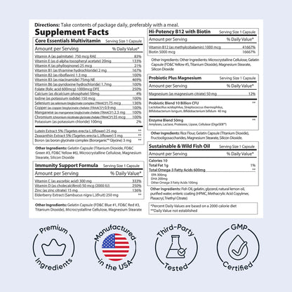 Omega-3, vitamina B12 y zinc en paquetes Planet 3