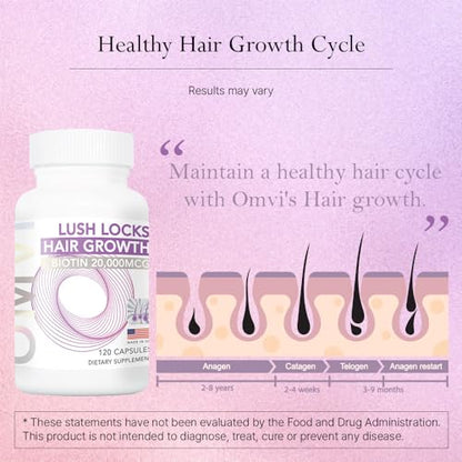 Omvi colágeno y biotina suplemento para cabello fuerte sano
