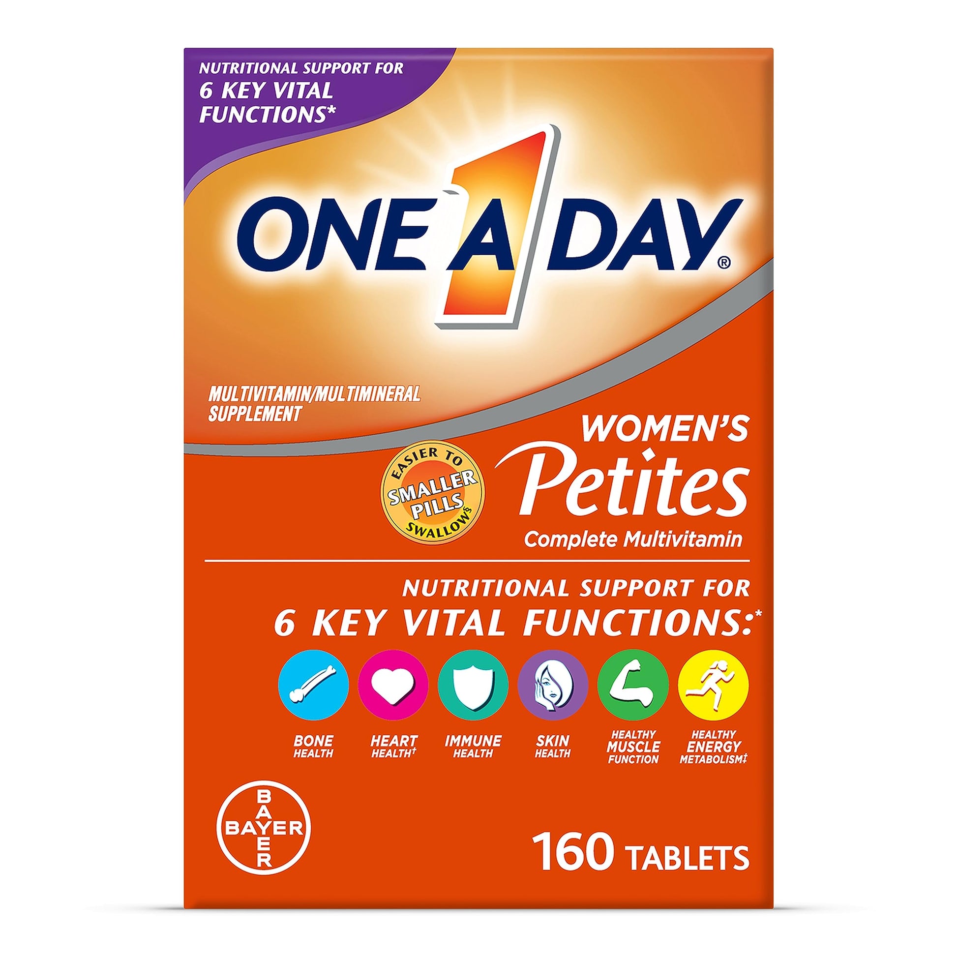 Caja de One A Day Mujeres Petites Multivitaminas 160 tabletas.