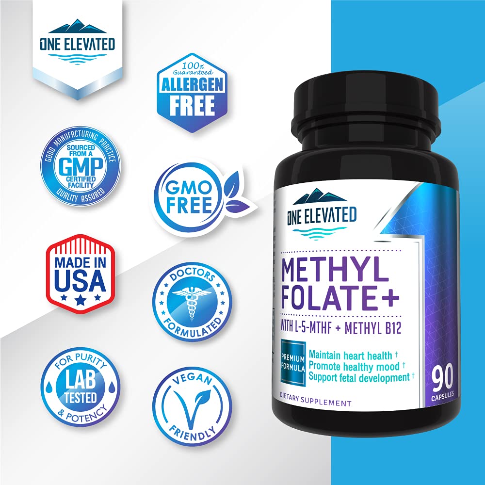 One Elevated metilfolato suplemento triple mes para bienestar