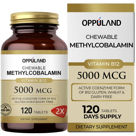 oppuland metil b12 5000mcg suplemento vegano sabor naranja bottle