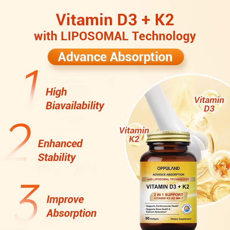 oppuland suplemento vitamínico vitamina D3 K2 cápsula