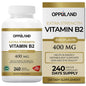 oppuland vitamina B2 riboflavina 400mg botella de 240 cápsulas vegetales
