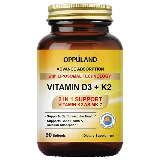 oppuland Vitamina D3 K2 cápsulas y caja presentación frontal