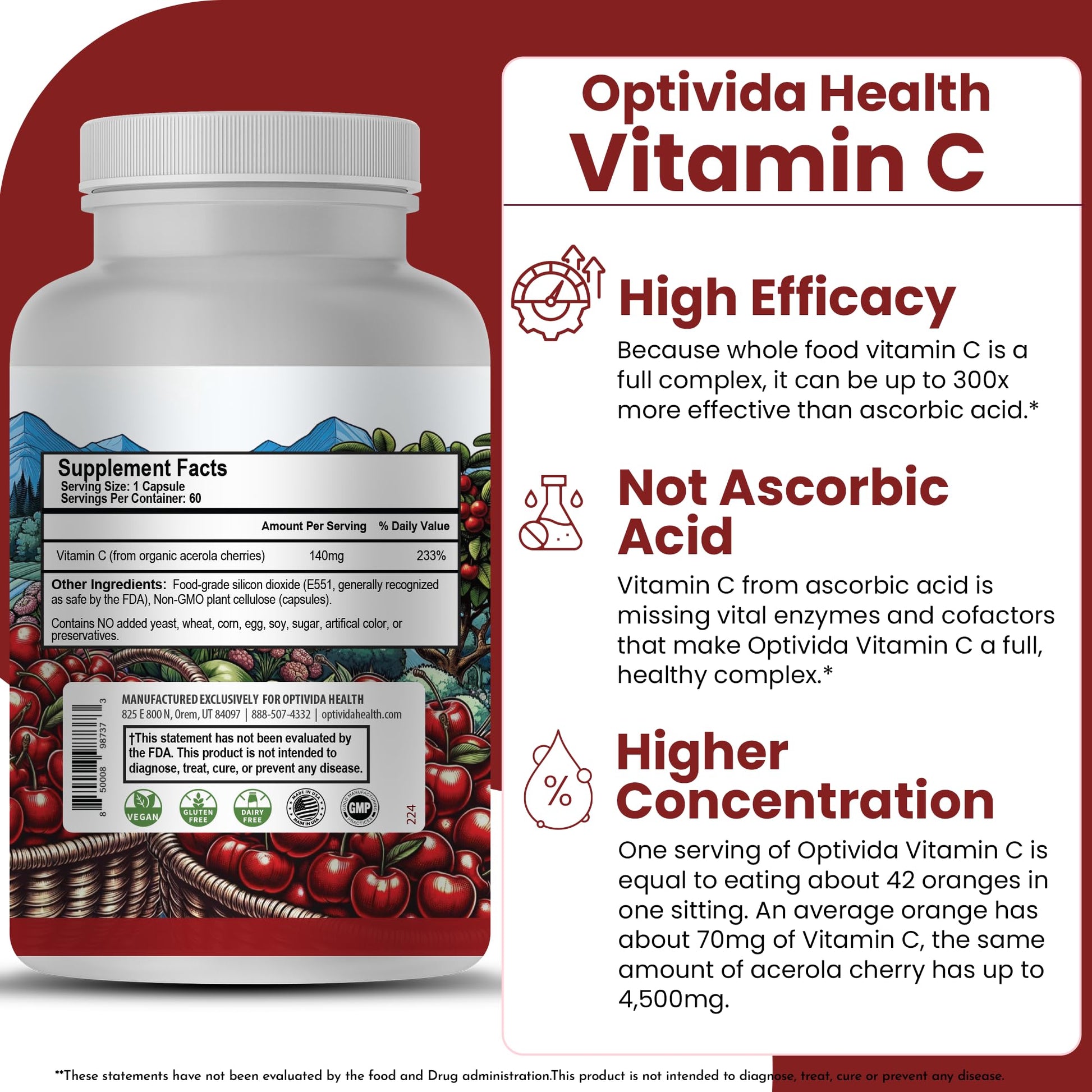 OPTIVIDA Vitamina C orgánica presentación