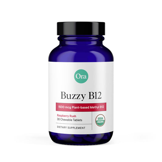Ora Organic vitamina b12 1500mcg tabletas masticables sabor frambuesa
