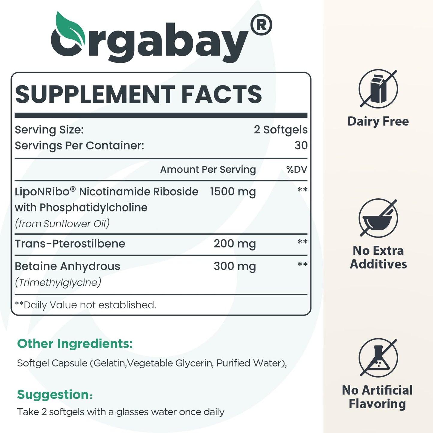 Orgabay suplemento con liposomal nicotinamida ribósido para envejecimiento