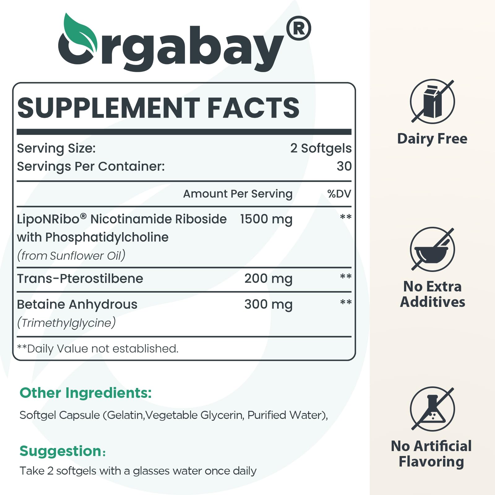 Orgabay suplemento con liposomal nicotinamida ribósido para envejecimiento