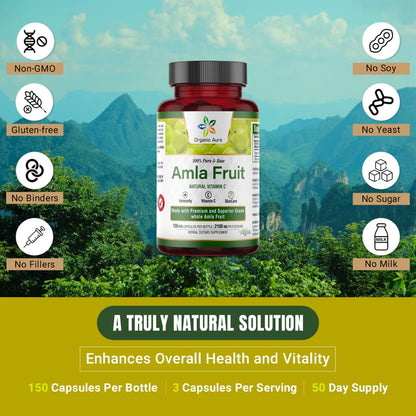 Organic Aura cápsulas vitamina c antioxidantes y vitalidad