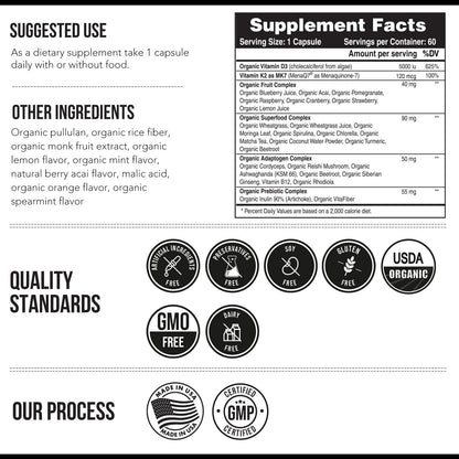 Organic Plant D3 K2 suplemento vegano y orgánico Triquetra Health