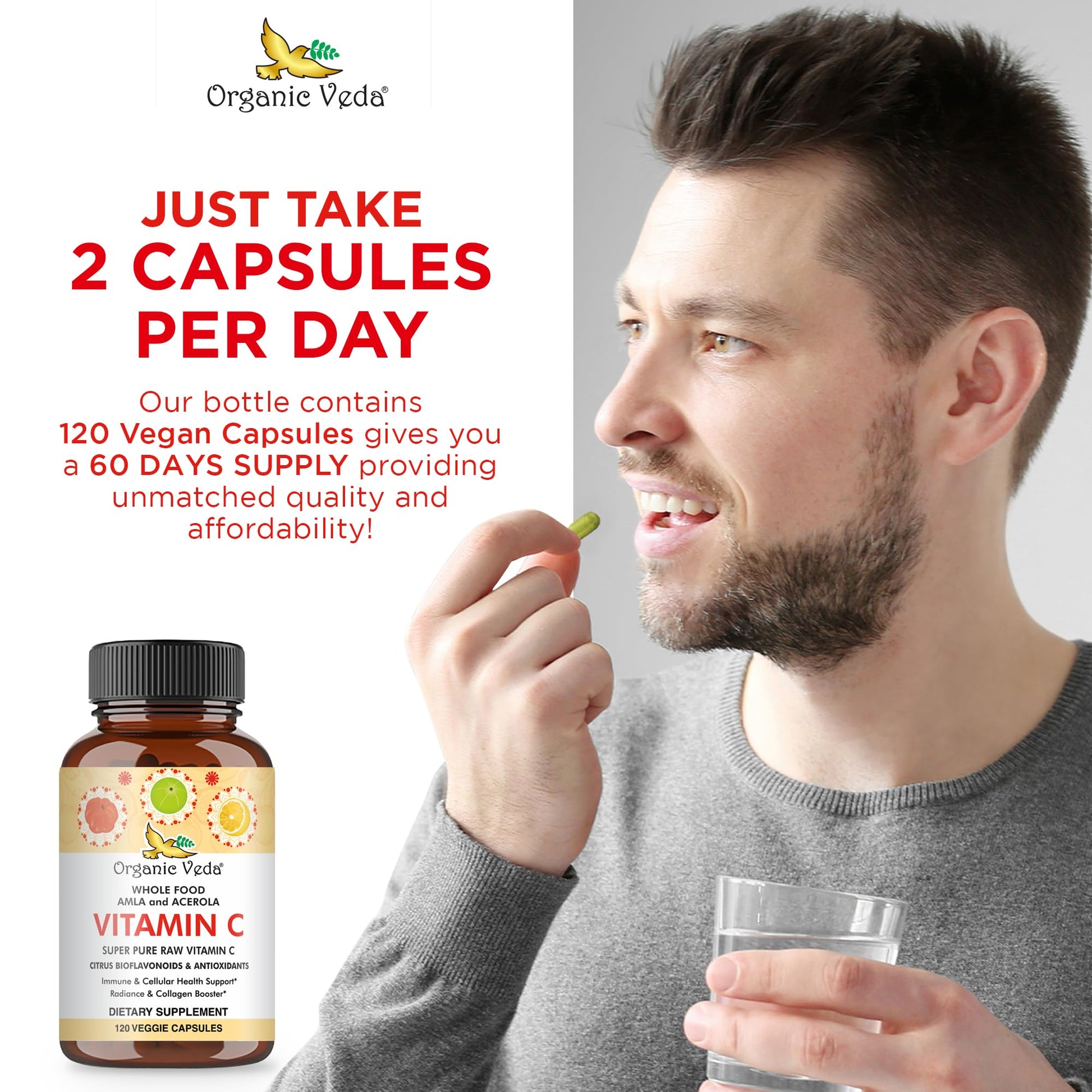 Organic Veda suplemento natural para salud celular y piel