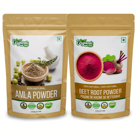 Organic Zing polvo orgánico de amla y remolacha paquete