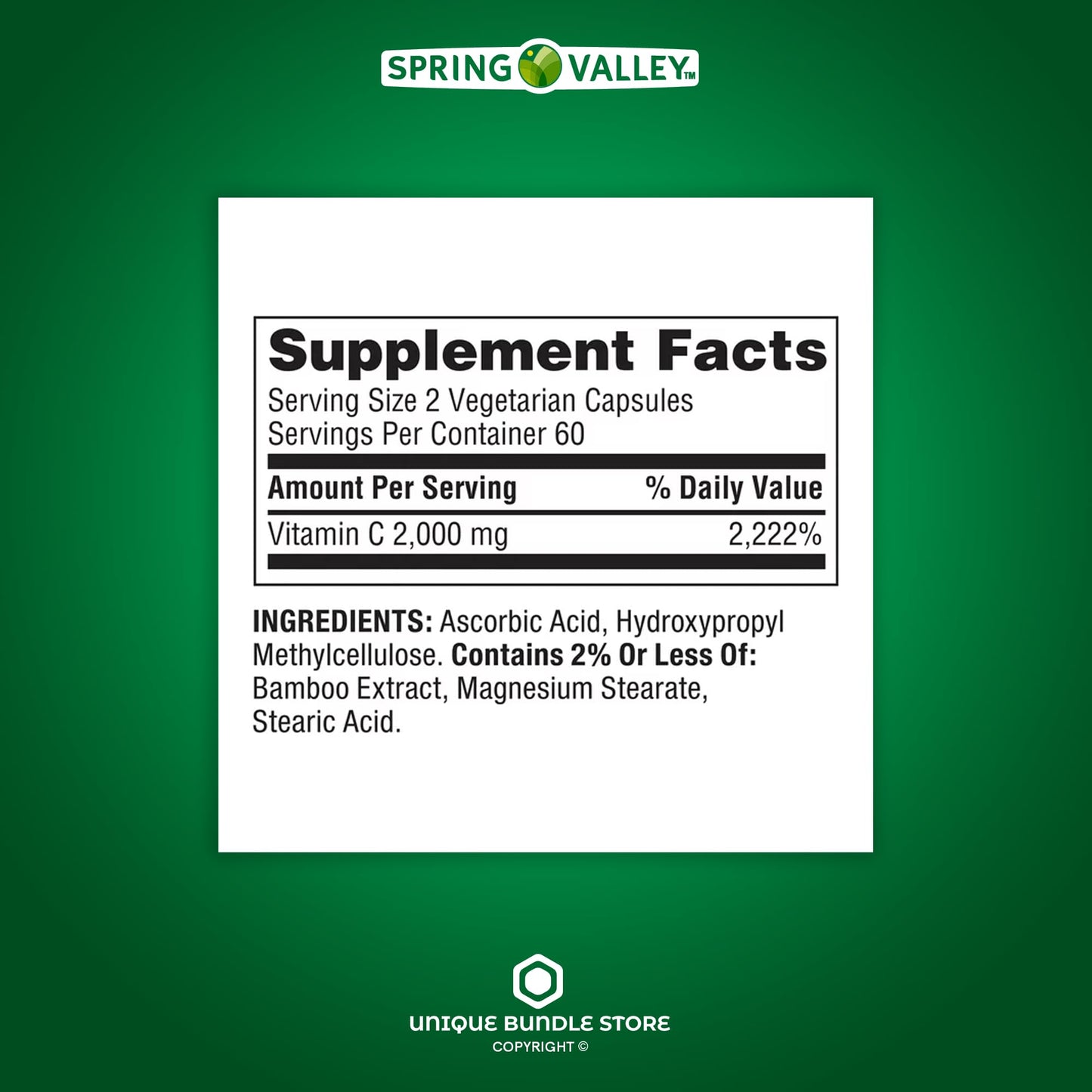 Organizador semanal incluido suplemento Vitamina C Spring Valley