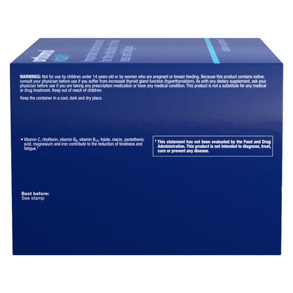 Información de nutrición de Orthomol Vital F en la caja