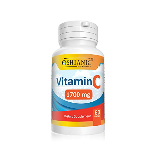 Oshianic vitamina c 1700mg 60 cápsulas suplemento antioxidante