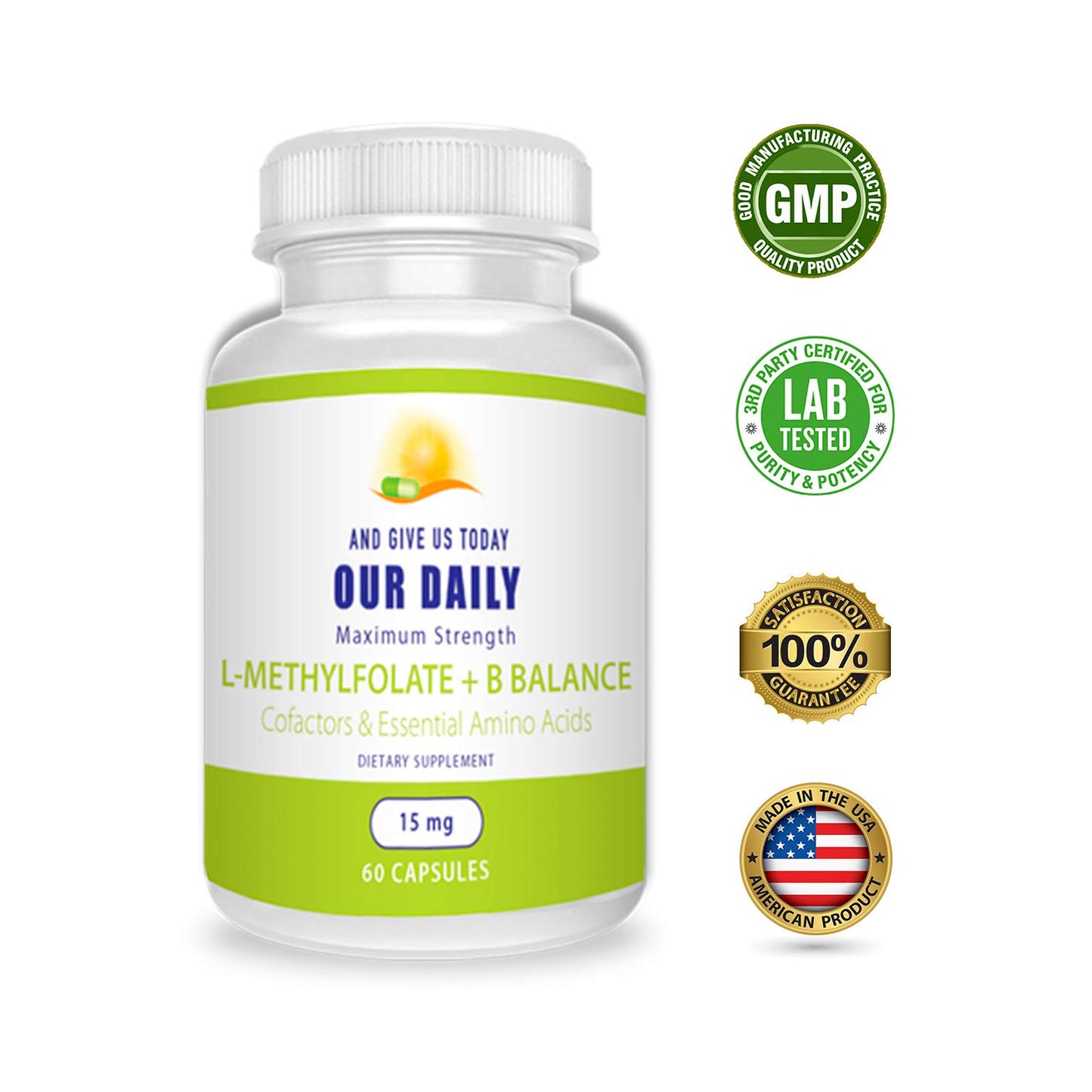 Our Daily Vites suplemento L Metilfolato 15 mg 60 cápsulas