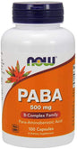 Frasco de PABA 500 mg 100 cápsulas paquete de 2