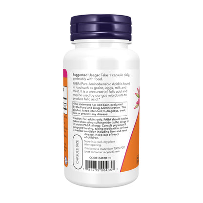 PABA-ácido-fólico-NOW-suplementos-paquete-2