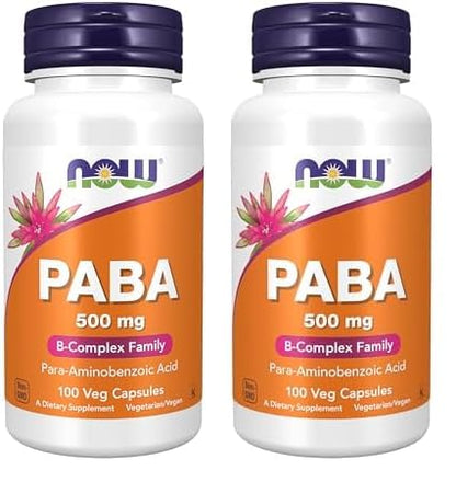 PABA-acido-para-aminobenzoico-NOW-suplementos-100-cápsulas