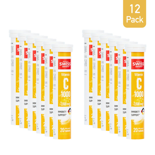 Pack de 12 tubos de vitamina C efervescente Swiss Imports