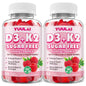 Pack 2 gomitas Vitamina D3 K2 YUULAI 120 unidades frambuesa