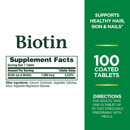 Pack de 3 Nature's Bounty Biotina apoyo metabolismo y belleza