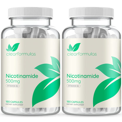 Pack 2 ClearFormulas Nicotinamida 500mg 360 cápsulas vegetales
