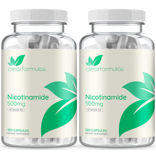 Pack 2 ClearFormulas Nicotinamida 500mg 360 cápsulas vegetales