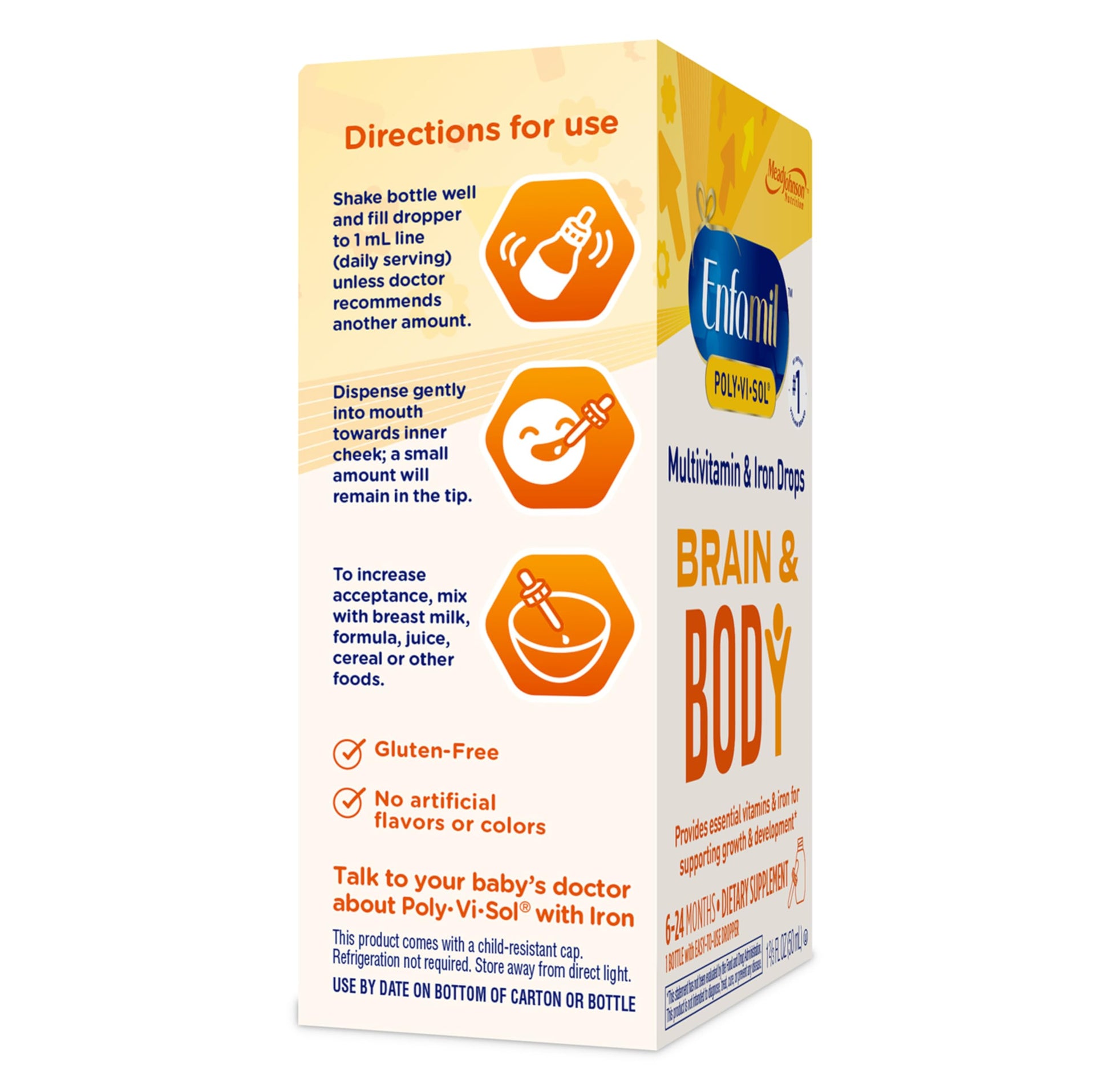 Pack multivitamínico líquido Enfamil Poly-Vi-Sol con hierro para bebés