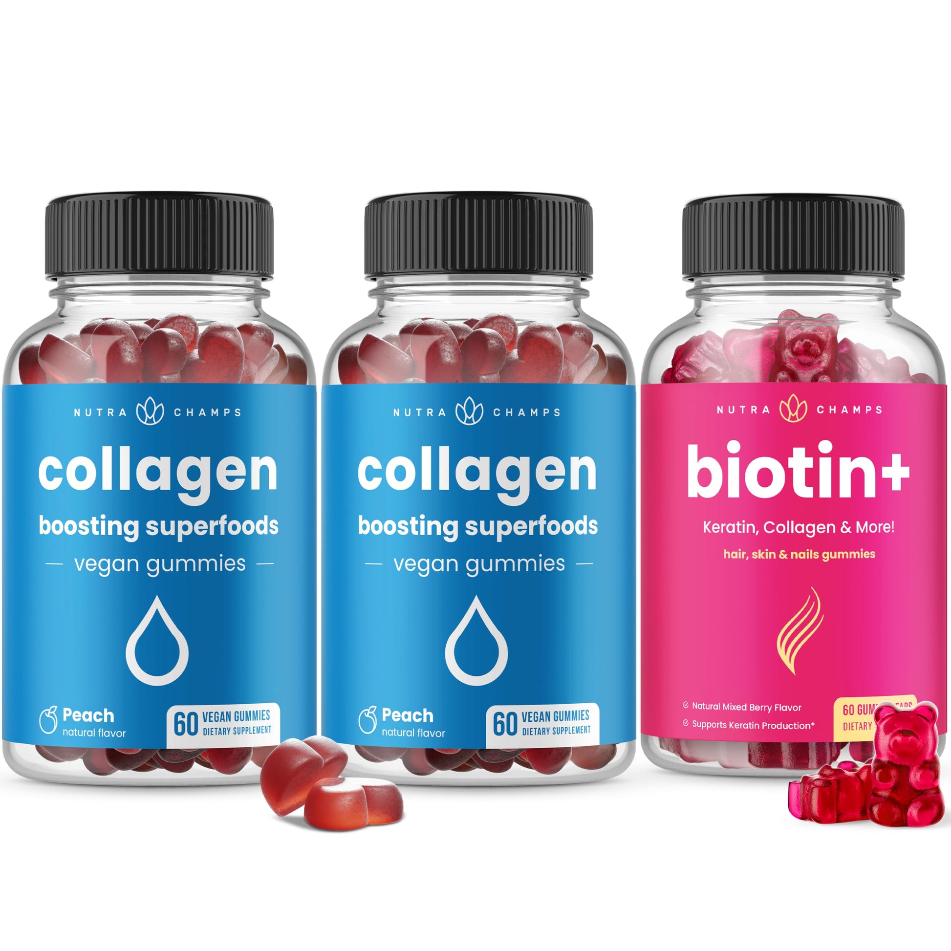 Pack NutraChamps para Cabello, Piel y Uñas caja frontal