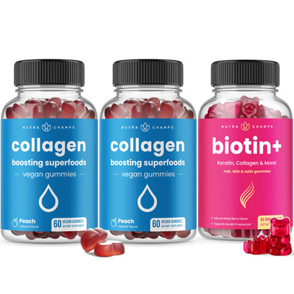 Pack NutraChamps para Cabello, Piel y Uñas caja frontal