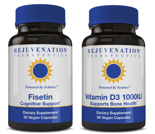 Pack valor Fisetina y vitamina D3 Rejuvenation Therapeutics 60 cápsulas