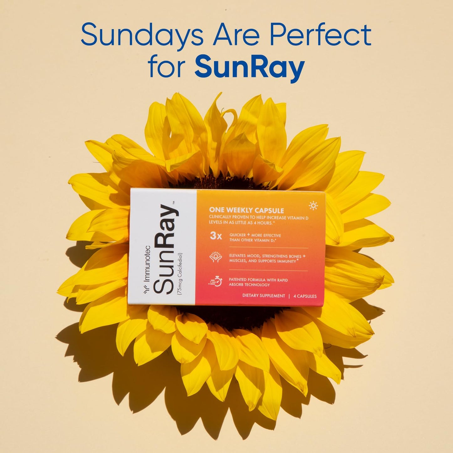 Packaging Immunotec Sunray Calcifediol 4 unidades