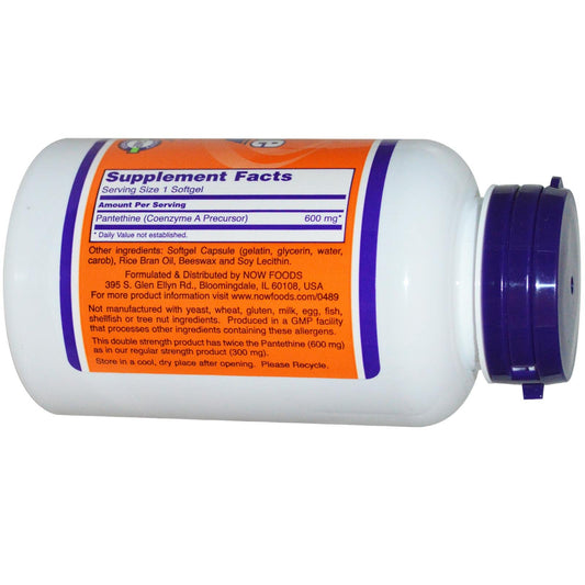 Suplemento Pantetina doble fuerza Now Foods cápsulas blandas