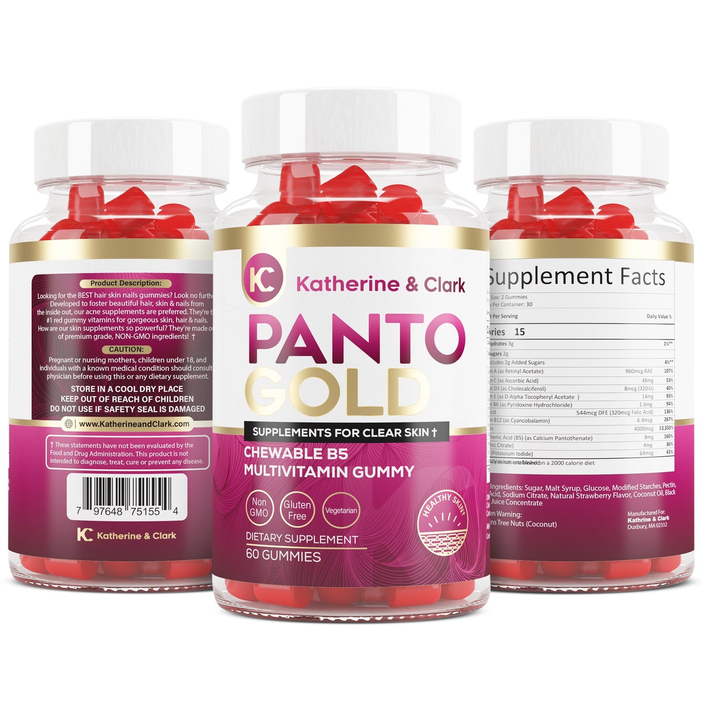 Panto Gold gomitas para cabello y uñas más fuertes y saludables