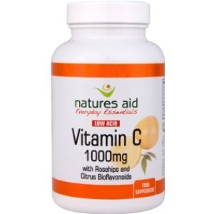 Paquete de 10 cajas Natures Aid vitamina C 1000 mg ácido bajo