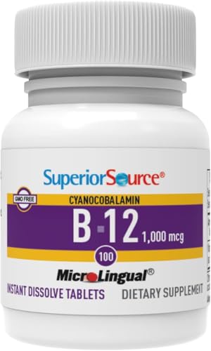 Paquete de 100 tabletas de vitamina b12 superior source rosa