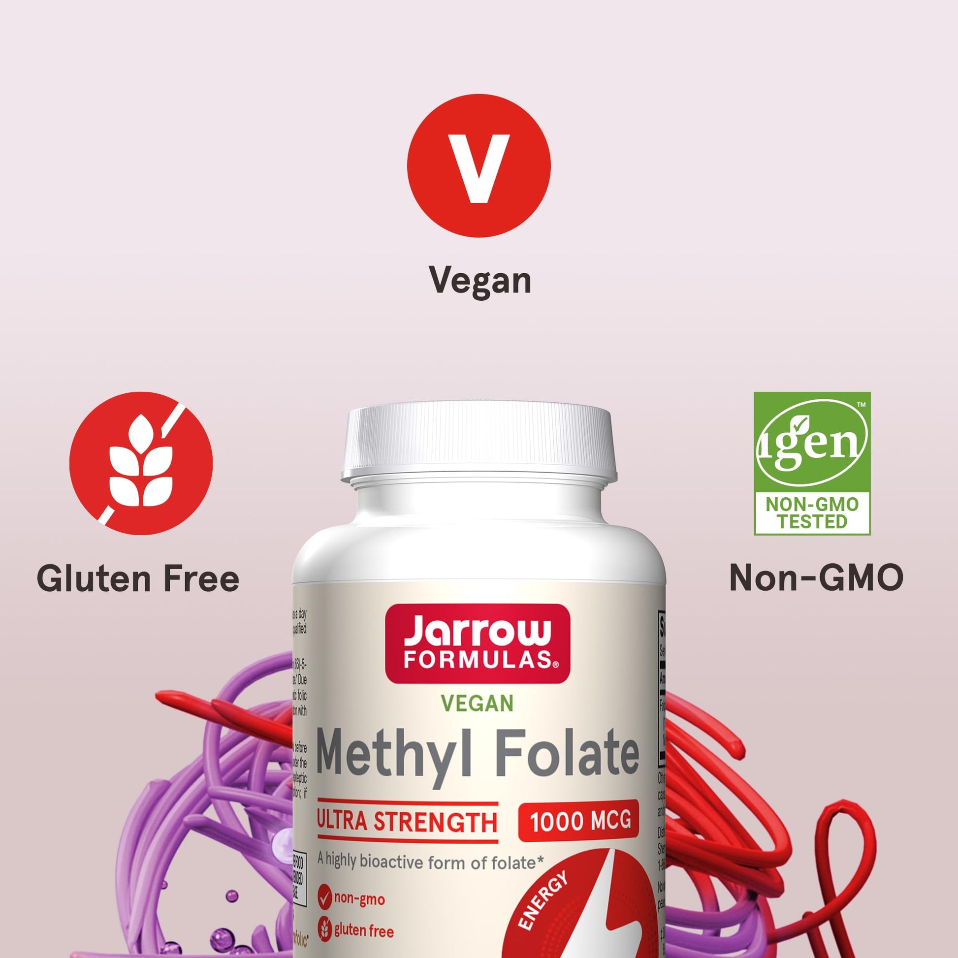 Paquete 12 metilfolato Jarrow Formulas para salud celular