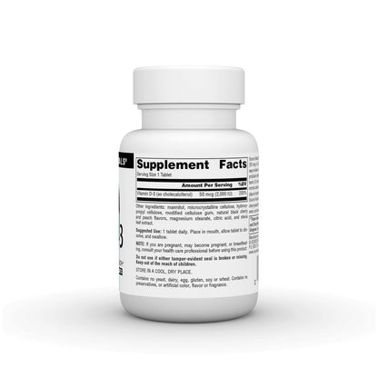 Paquete 120 tabletas Source Naturals vitamina d-3 disolución rápida