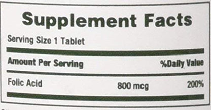 Paquete 2 ácido fólico 800 mcg Nature's Bounty