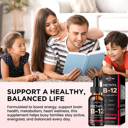 Paquete 2 gotas líquidas vitamina b12 5000mcg ReviNutra vegano