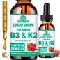 Paquete de 2 gotas líquidas vitamina D3 K2 WellVeraVida para salud ósea