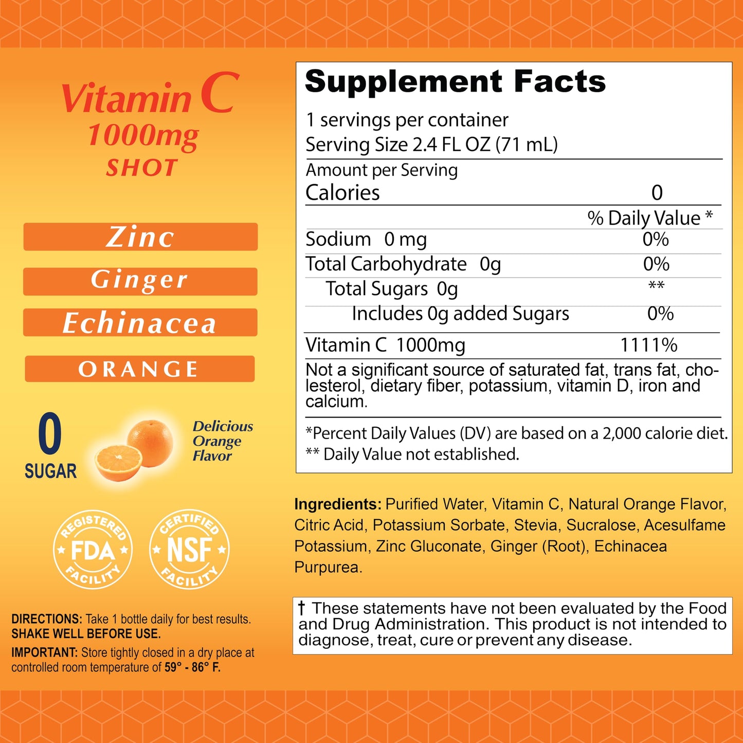 Paquete de 20 shots vitamina c ALFA VITAMINS
