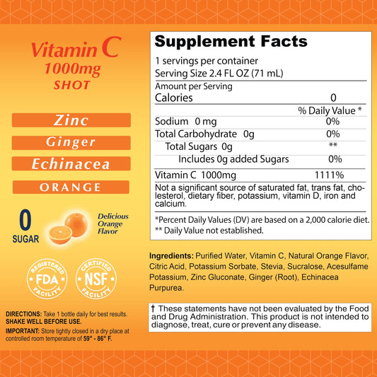 Paquete de 20 shots vitamina c ALFA VITAMINS
