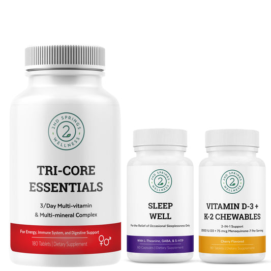 Paquete 2nd Springs D3 K2 Sleep Well Tri-Core Essentials