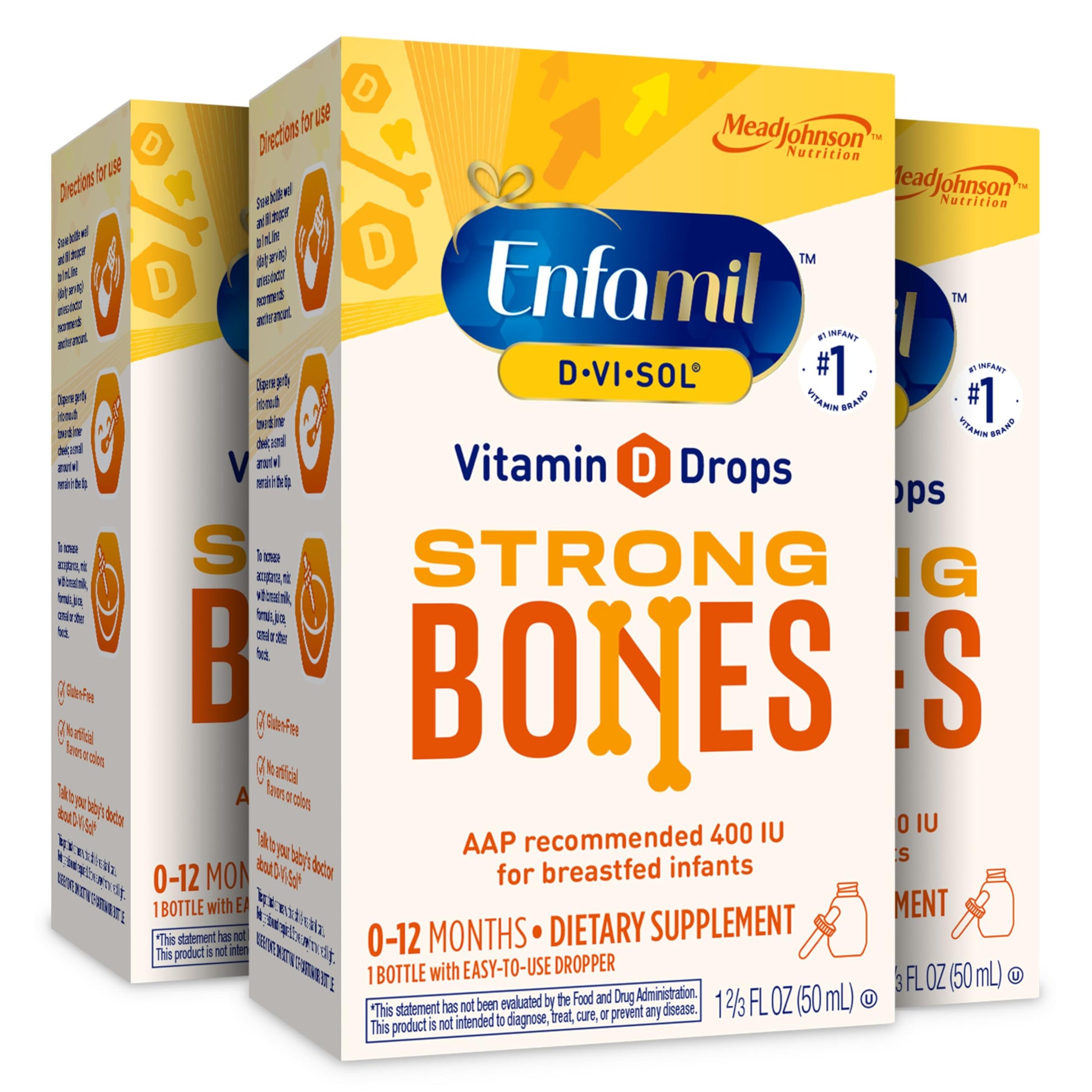 Paquete 3 frascos Enfamil gota vitamina d bebés