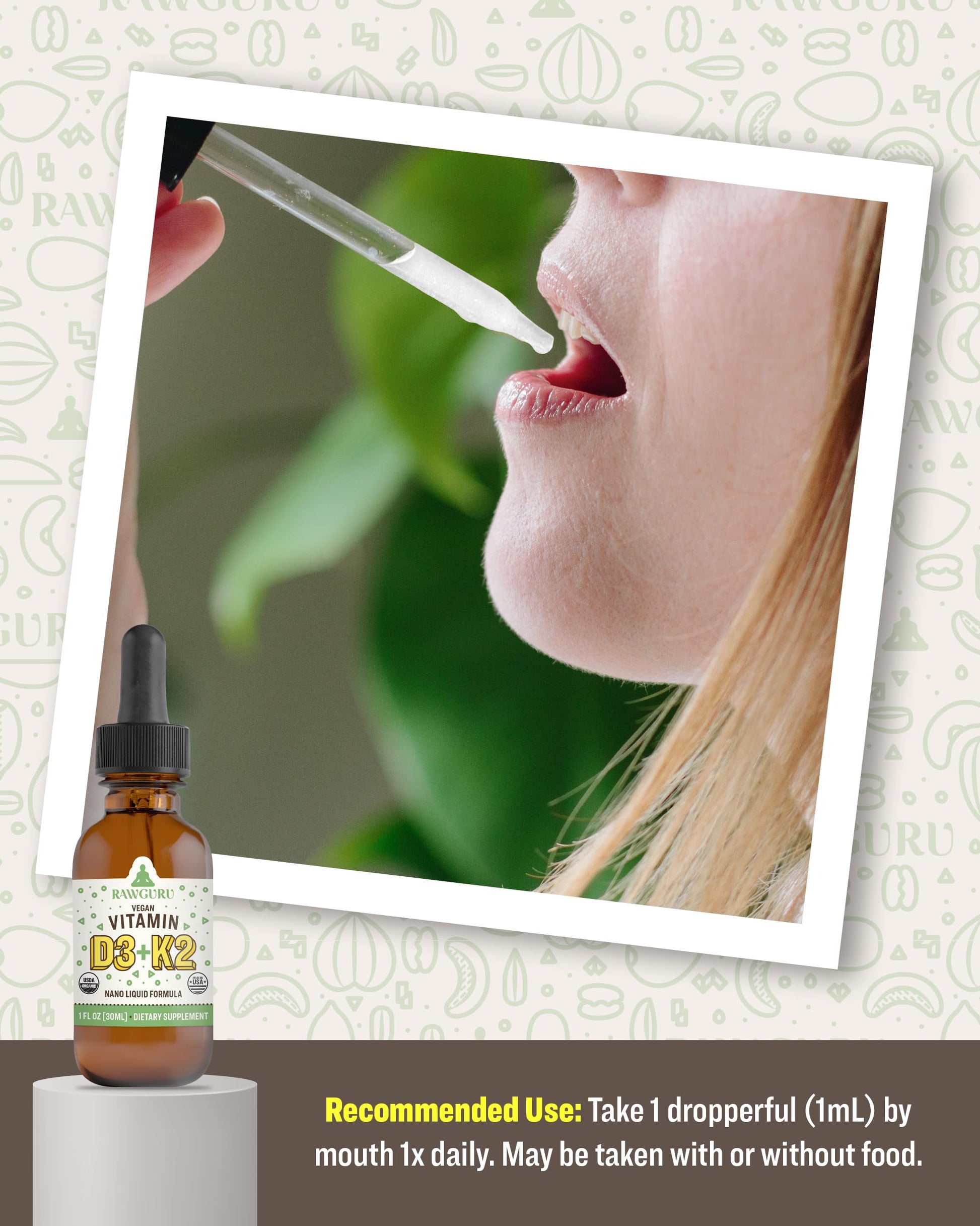 Paquete de 3 frascos RawGuru vitaminas D3 y K2